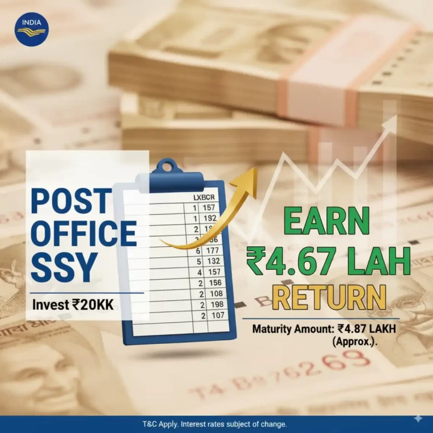 post-office-ssy-20k-investment-4-67-lakh-return-calculation