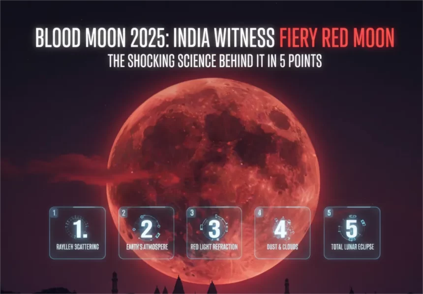 Blood Moon 2025: India Witnesses Fiery Red Moon — The Shocking Science Behind It in 5 Points
